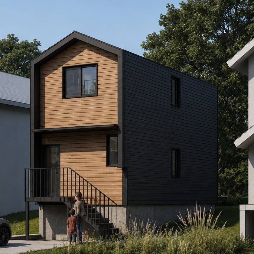 Modern two storey modular home Tofino — exterior view 3